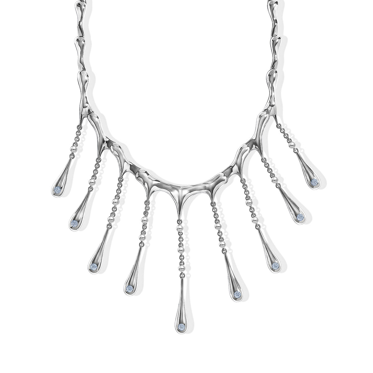 Lucy Q - Lab Grown Diamond (SI/G-H) Necklace (Size - 20) in Rhodium Overlay Sterling Silver 0.75 Ct, Silver Wt. 62.00 Gms 8775609 0