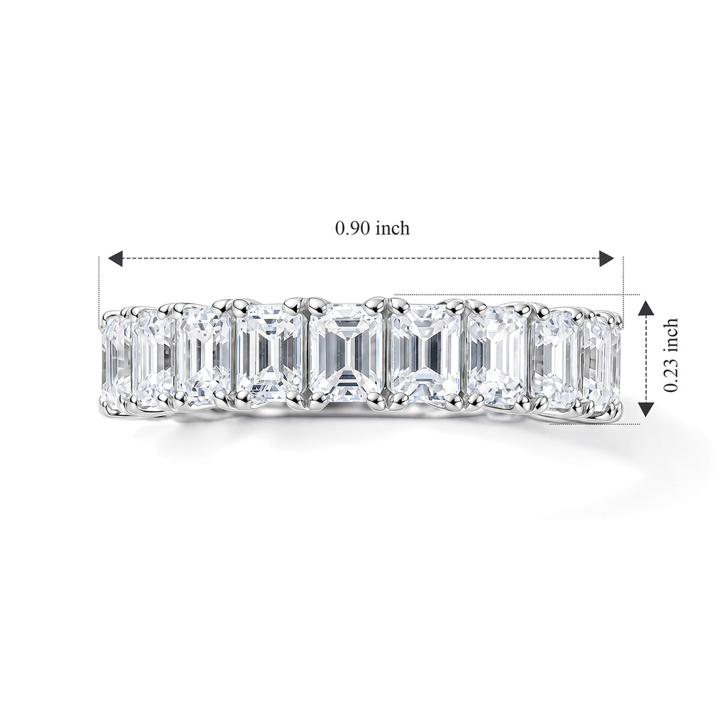 D'joy Moissanite Band Ring in Platinum OverlaySterling Silver  4.578  Ct._8775621_4