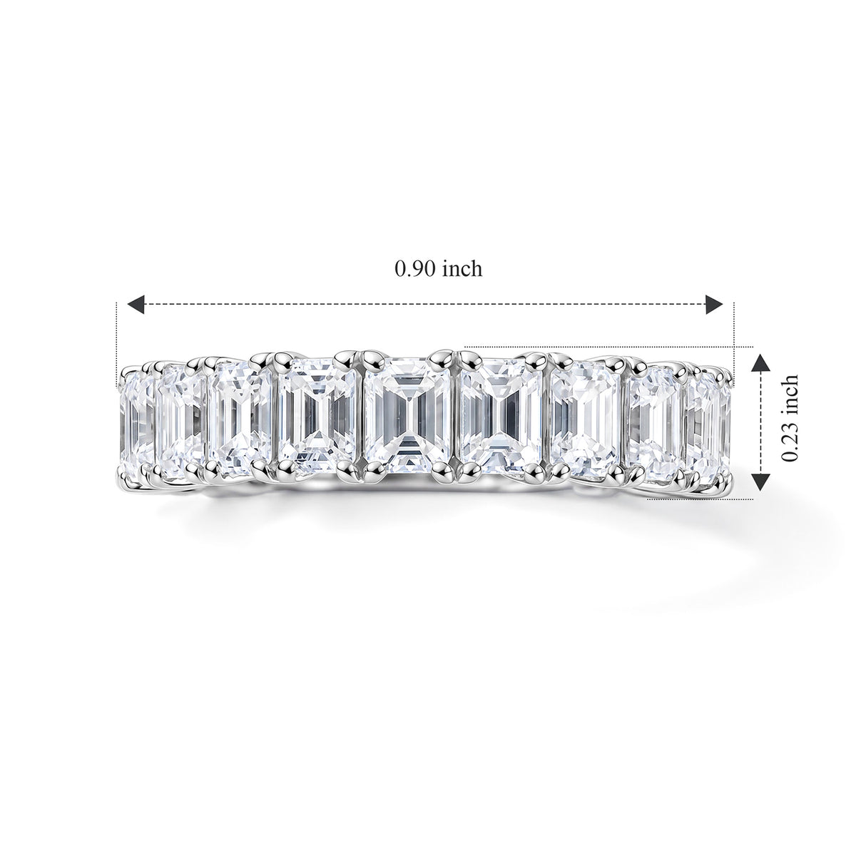 D'joy Moissanite Band Ring in Platinum OverlaySterling Silver  4.578  Ct. 8775621 4