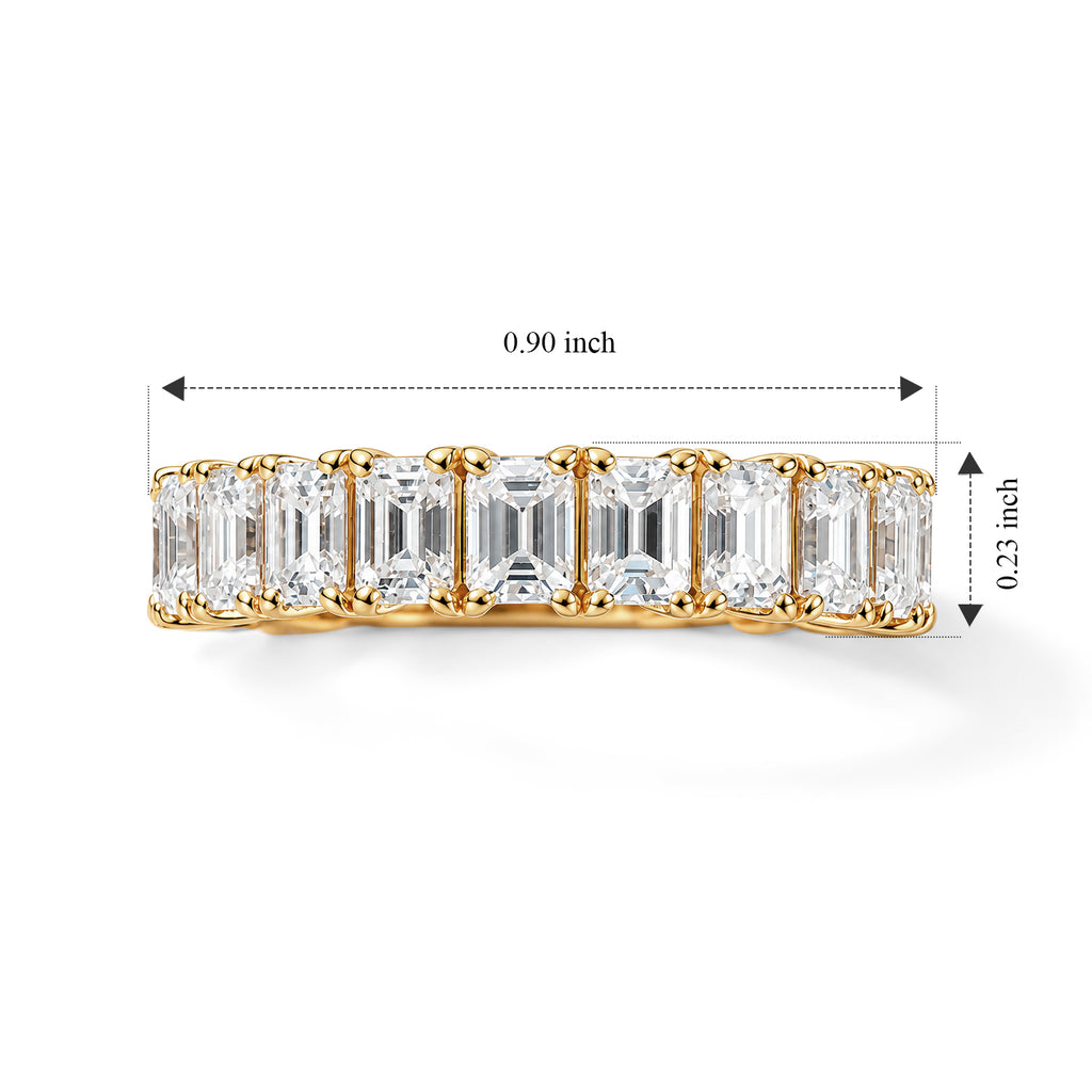 D'joy Moissanite Band Ring in 18K Gold OverlaySterling Silver  5.232  Ct._8775653_4
