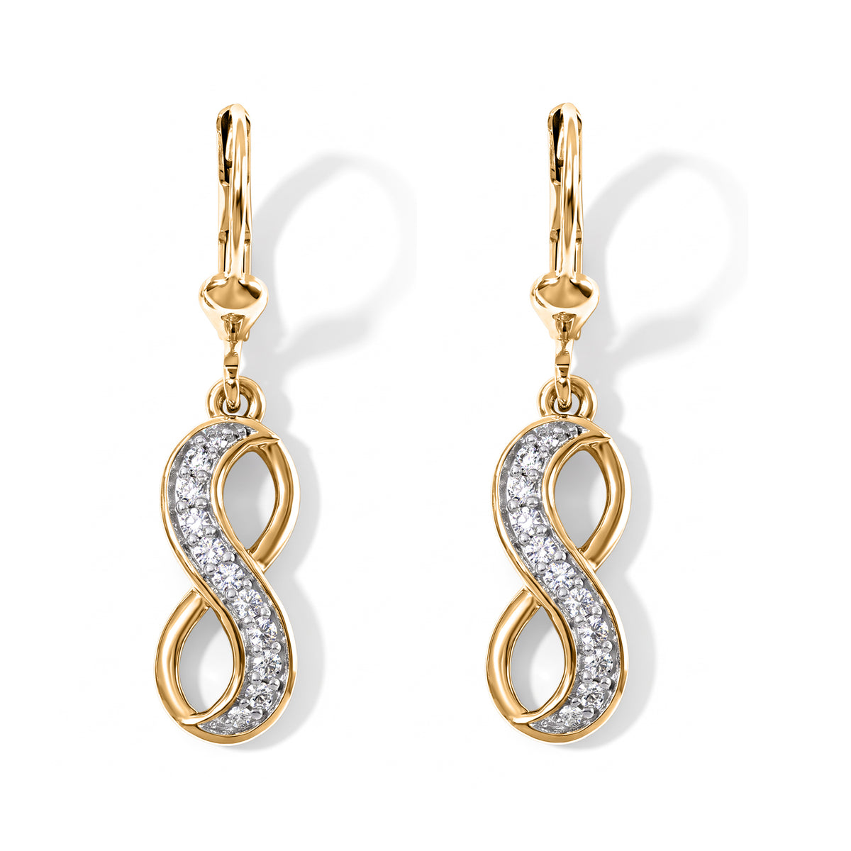 Luxuriant - Lab Grown Diamond (SI-G-H) Infinity Drop Earring with Lever Back in 18K Vermeil Yellow Gold Plated Sterling Silver 0.25 Ct. 8776488 0