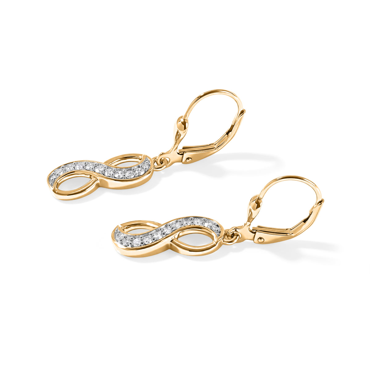 Luxuriant - Lab Grown Diamond (SI-G-H) Infinity Drop Earring with Lever Back in 18K Vermeil Yellow Gold Plated Sterling Silver 0.25 Ct. 8776488 3