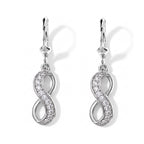 Luxuriant - Lab Grown Diamond (SI/G-H) Infinity Dangling Earring with Lever Back in Rhodium Overlay Sterling Silver 0.25 Ct._8776489