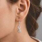 Luxuriant - Lab Grown Diamond (SI/G-H) Infinity Dangling Earring with Lever Back in Rhodium Overlay Sterling Silver 0.25 Ct._8776489_1