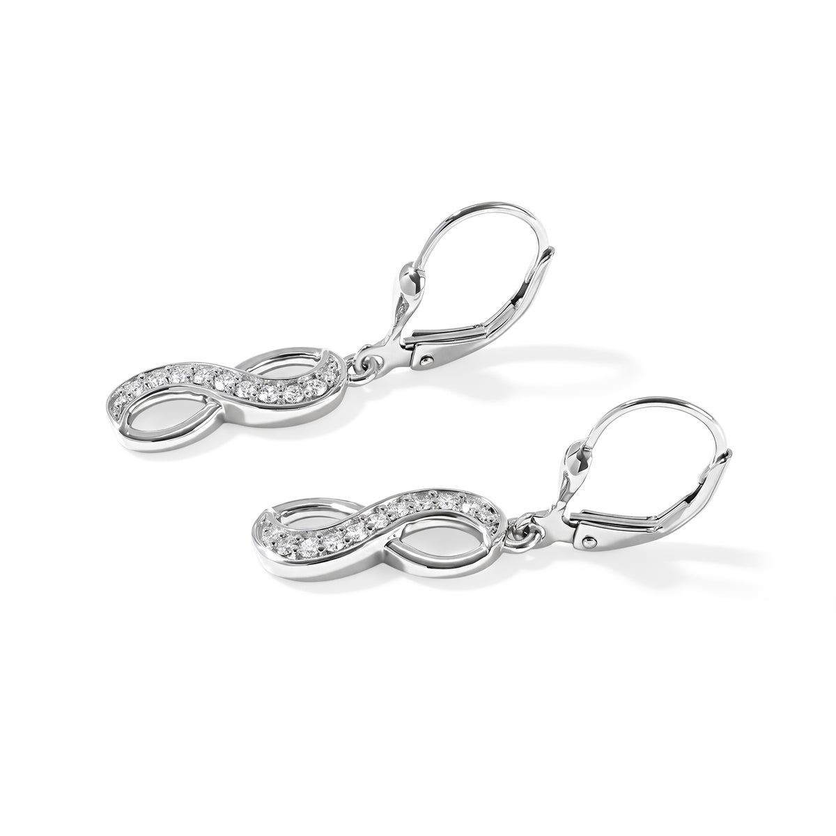 Luxuriant - Lab Grown Diamond (SI/G-H) Infinity Dangling Earring with Lever Back in Rhodium Overlay Sterling Silver 0.25 Ct. 8776489 3