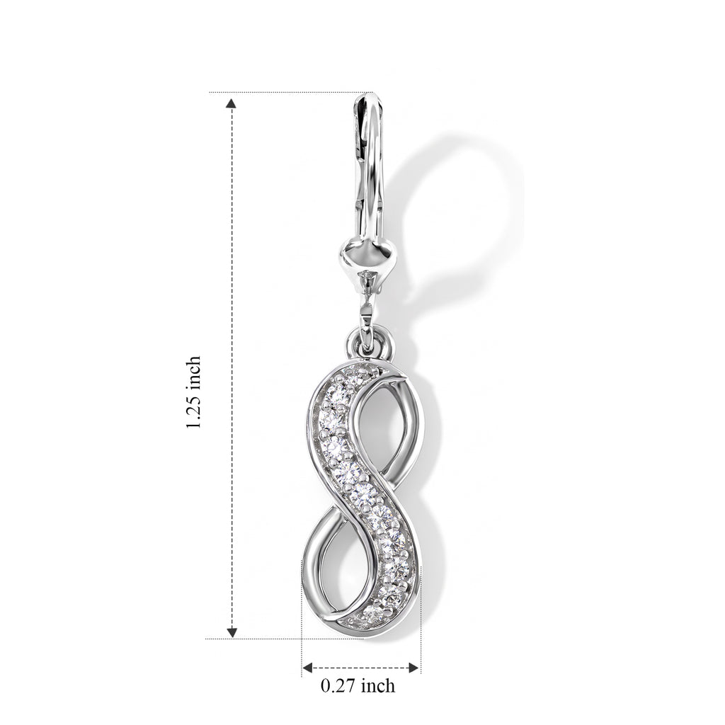 Luxuriant - Lab Grown Diamond (SI/G-H) Infinity Dangling Earring with Lever Back in Rhodium Overlay Sterling Silver 0.25 Ct._8776489_4