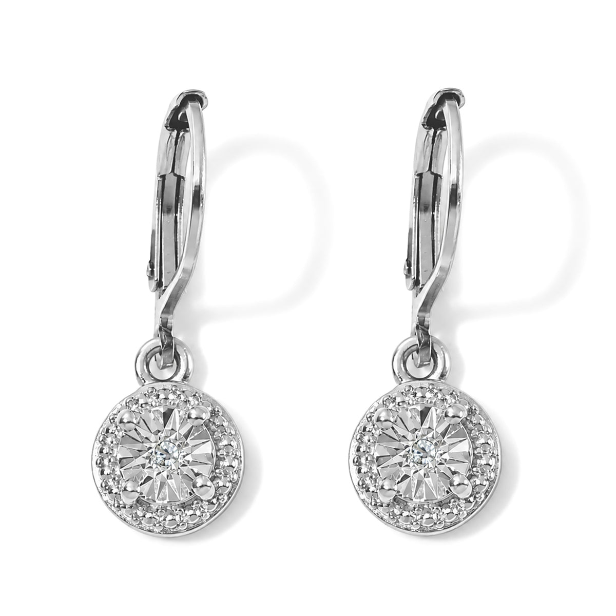 EverTrue - Natural White Diamond Solitaire Drop Earring with Lever Back 8777119 0