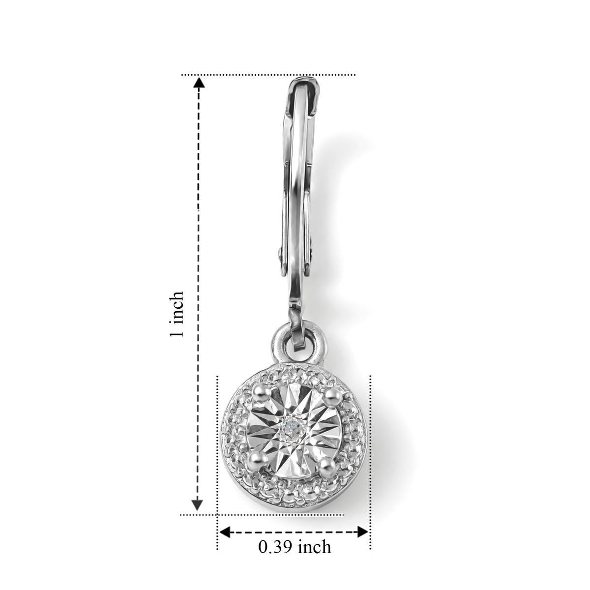 EverTrue - Natural White Diamond Solitaire Drop Earring with Lever Back 8777119 4