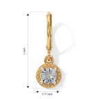 EverTrue - Natural White Diamond Solitaire Drop Earring with Lever Back in Yellow Gold Tone_8777120_4