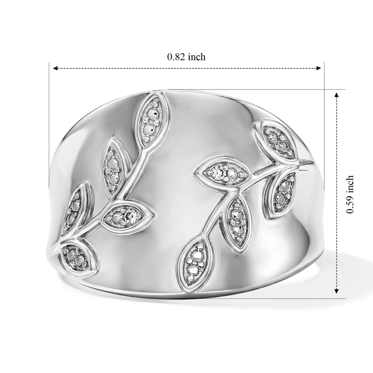 EverTrue - Natural White Diamond Leaf Vine Ring 8777155 5