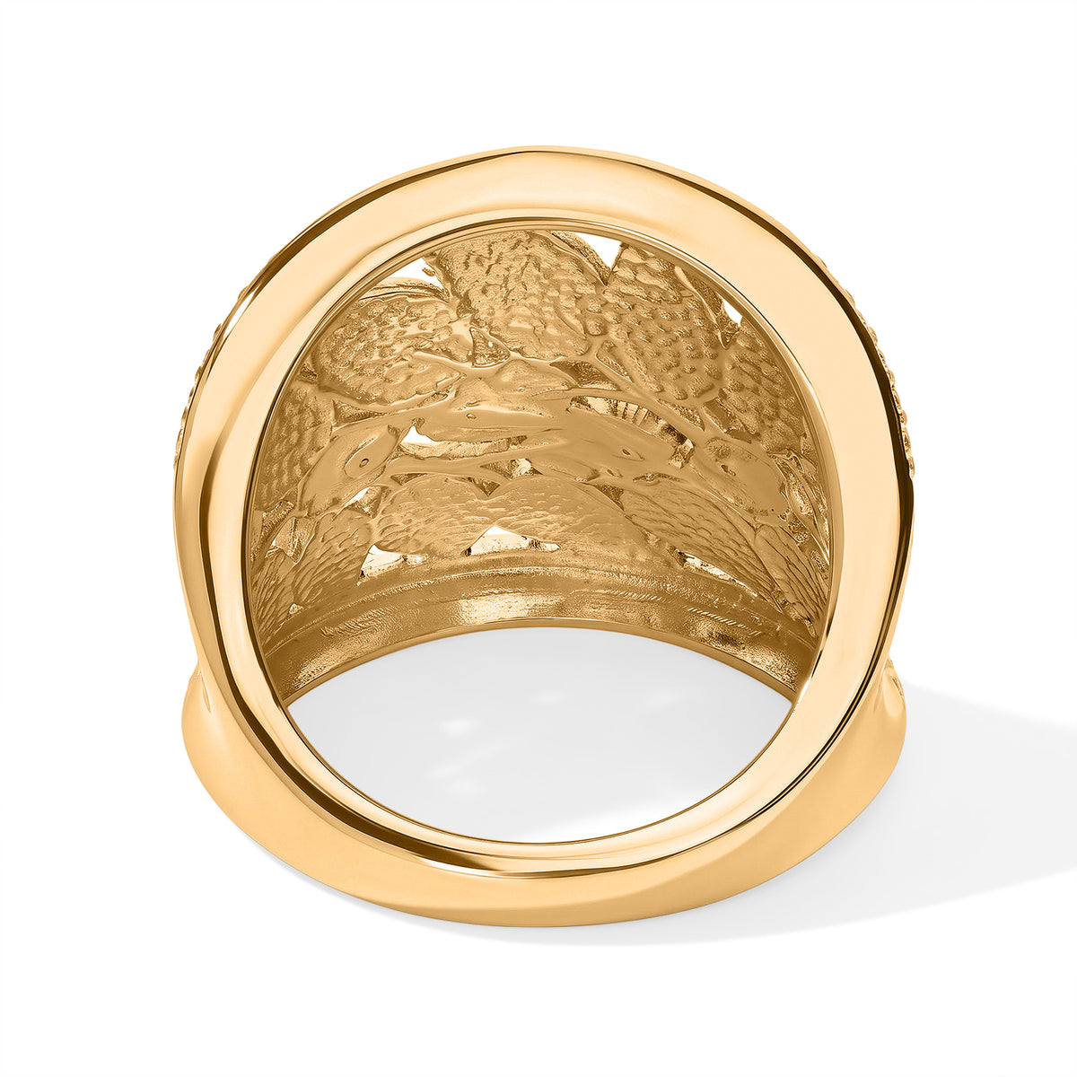 EverTrue - Natural White Diamond Leaf Vine Ring in Yellow Gold Tone 8777171 4
