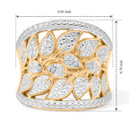 EverTrue - Natural White Diamond Leaf Vine Ring in Yellow Gold Tone_8777171_5