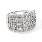 Luxuriant Lab Grown Diamond Cluster Ring in Rhodium OverlaySterling Silver, Silver Wt.6.3 Gms  1.650  Ct._8777239