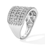 Luxuriant Lab Grown Diamond Cluster Ring in Rhodium OverlaySterling Silver, Silver Wt.6.3 Gms  1.650  Ct._8777239_3