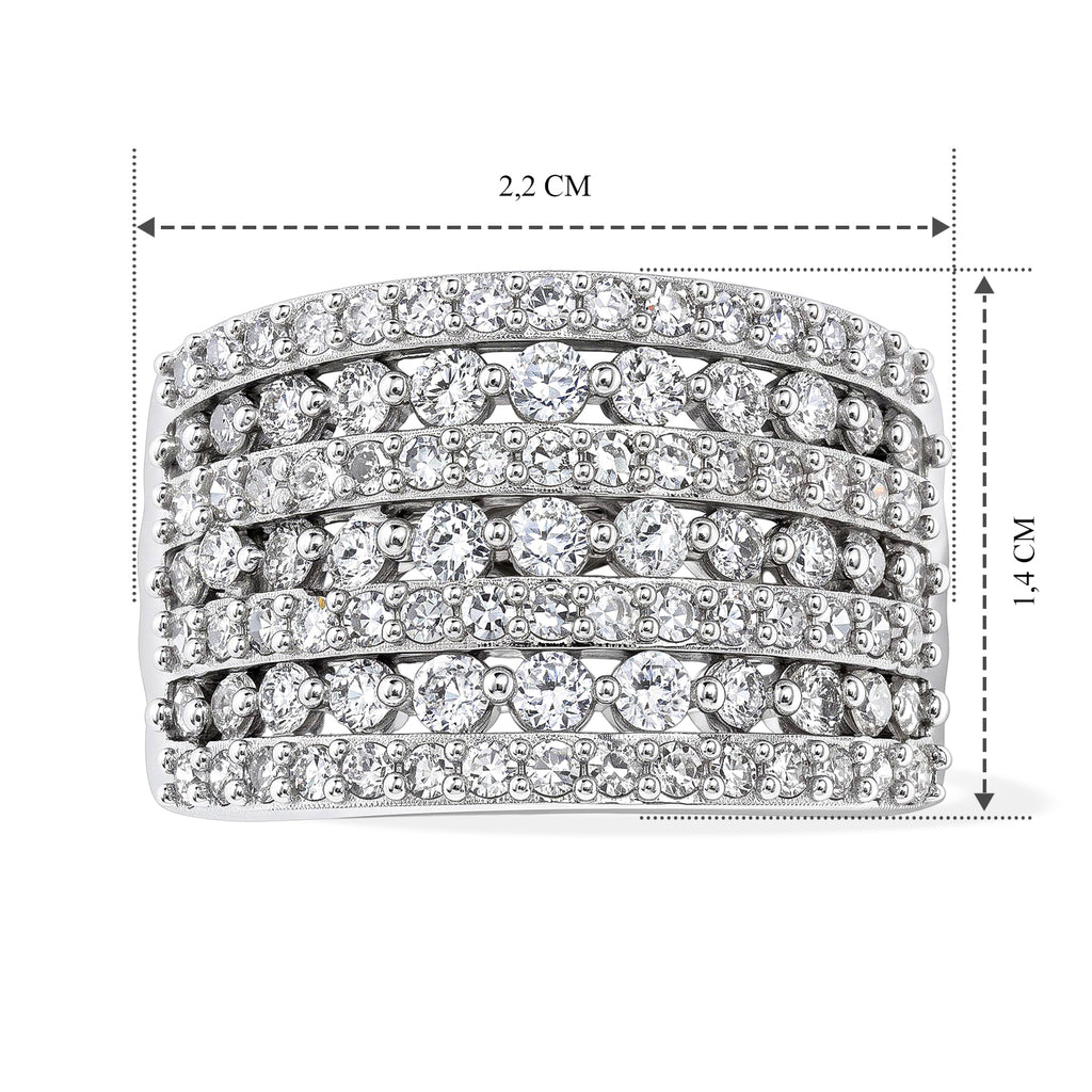 Luxuriant Lab Grown Diamond Cluster Ring in Rhodium OverlaySterling Silver, Silver Wt.6.3 Gms  1.650  Ct._8777239_5