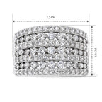 Luxuriant Lab Grown Diamond Cluster Ring in Rhodium OverlaySterling Silver, Silver Wt.6.3 Gms  1.650  Ct._8777239_5