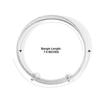 Adjustable Textured Bangle (Size - 7) in Silver Tone_8777277_4