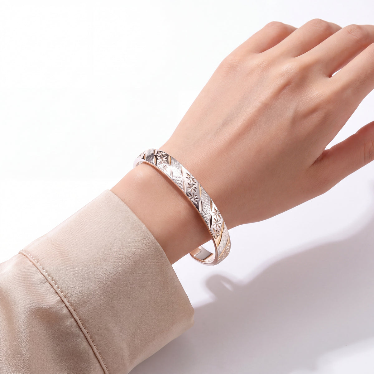 Close Out Deal- Adjustable Textured Bangle (Size -7) 8777278 1