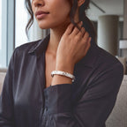 Adjustable Textured Bangle in Silver Tone_8777278_2