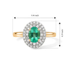 Luxoro - 10K Yellow Gold AAA Colombian Emerald & Natural White Diamond Halo Ring 1.10 Ct._8777289_6