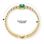 Green Crystal & White Cubic Zirconia Bracelet (Size - 7.5) 1.50 Ct._8777306_4