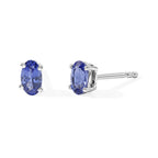 Tanzanite Solitaire Stud Earring with Push Post in Platinum Overlay Sterling Silver 0.50 Ct._8777472