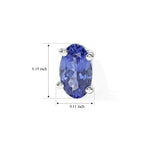 Tanzanite Solitaire Stud Earring with Push Post in Platinum Overlay Sterling Silver 0.50 Ct._8777472_4