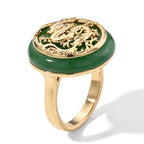 EverTrue Dyed Green Jade Fancy Ring Pure Yellow Brass  22.000  Ct._8777821_2