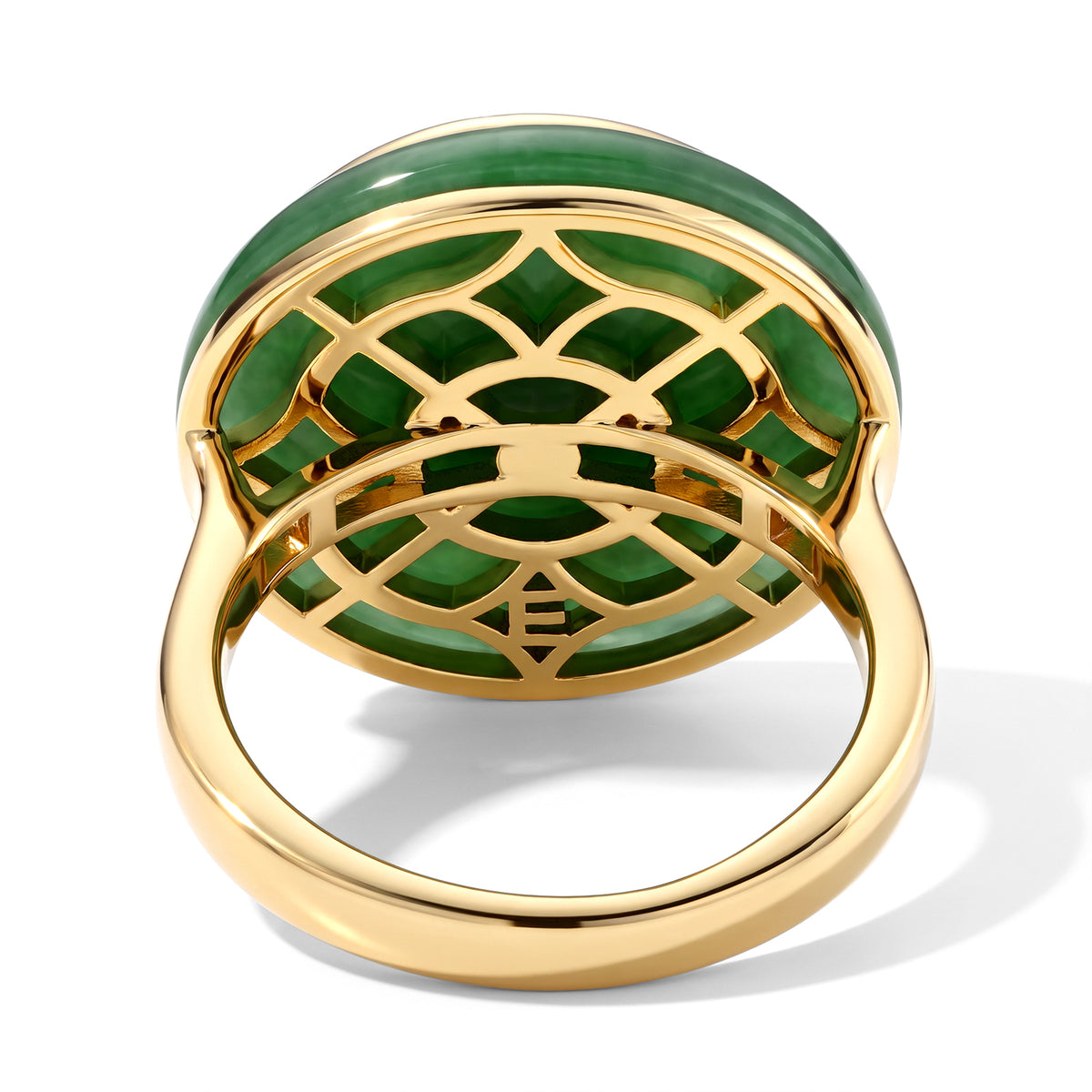 EverTrue Dyed Green Jade Fancy Ring Pure Yellow Brass  22.000  Ct. 8777821 3