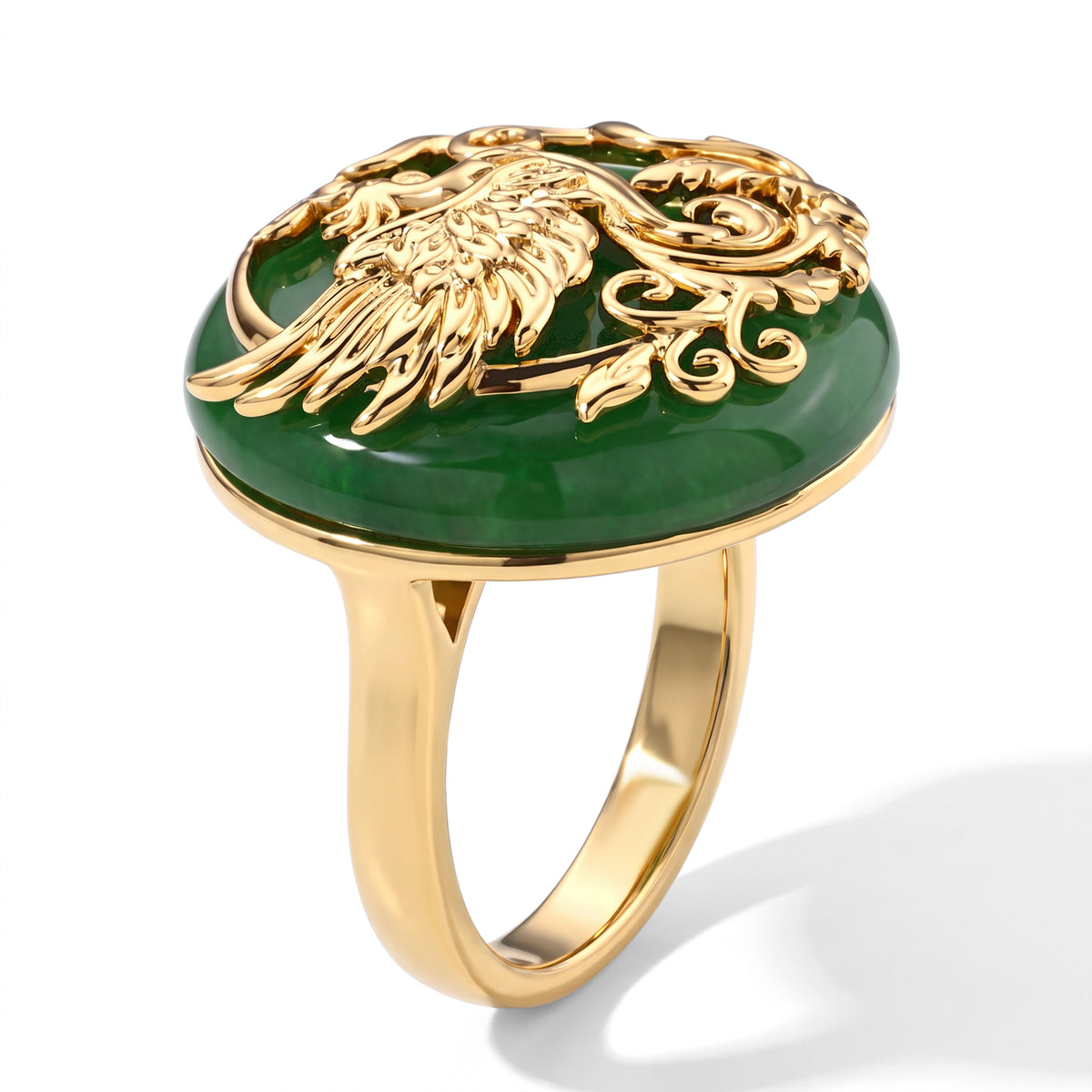 EverTrue Dyed Green Jade Fancy Ring Pure Yellow Brass  22.000  Ct. 8778165 2