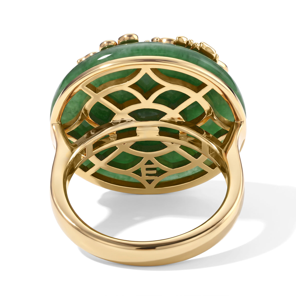 EverTrue Dyed Green Jade Fancy Ring Pure Yellow Brass  22.000  Ct. 8778165 3