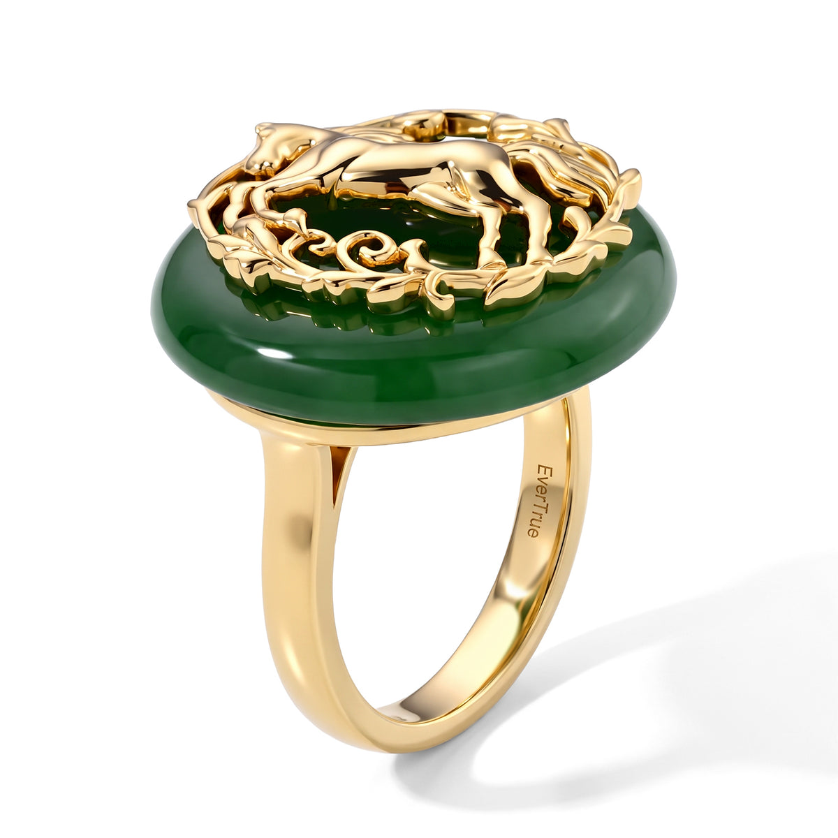 EverTrue Dyed Green Jade Fancy Ring Pure Yellow Brass  22.000  Ct. 8778203 3
