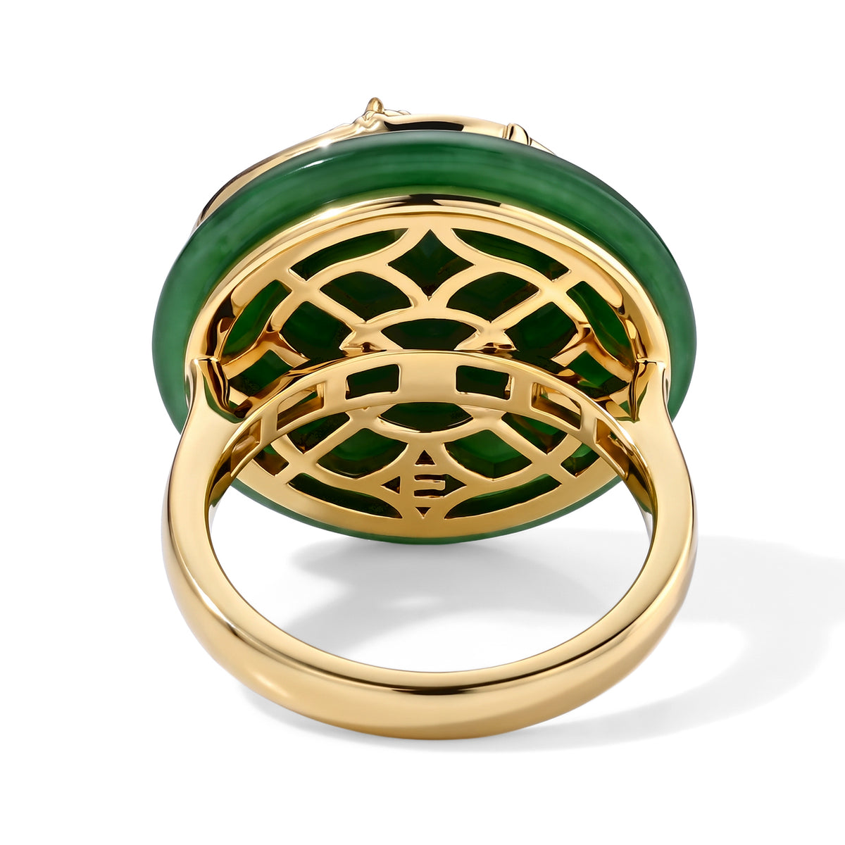 EverTrue Dyed Green Jade Fancy Ring Pure Yellow Brass  22.000  Ct. 8778203 4