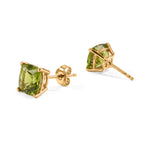 D'Joy - Peridot Solitaire Stud Earring with Push Post in Yellow Gold Plated Sterling Silver 4.40 Ct._8778260_2