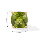 D'Joy - Peridot Solitaire Stud Earring with Push Post in Yellow Gold Plated Sterling Silver 4.40 Ct._8778260_3