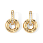 White Cubic Zirconia Fancy Earring Pure Yellow Brass  0.100  Ct._8778342