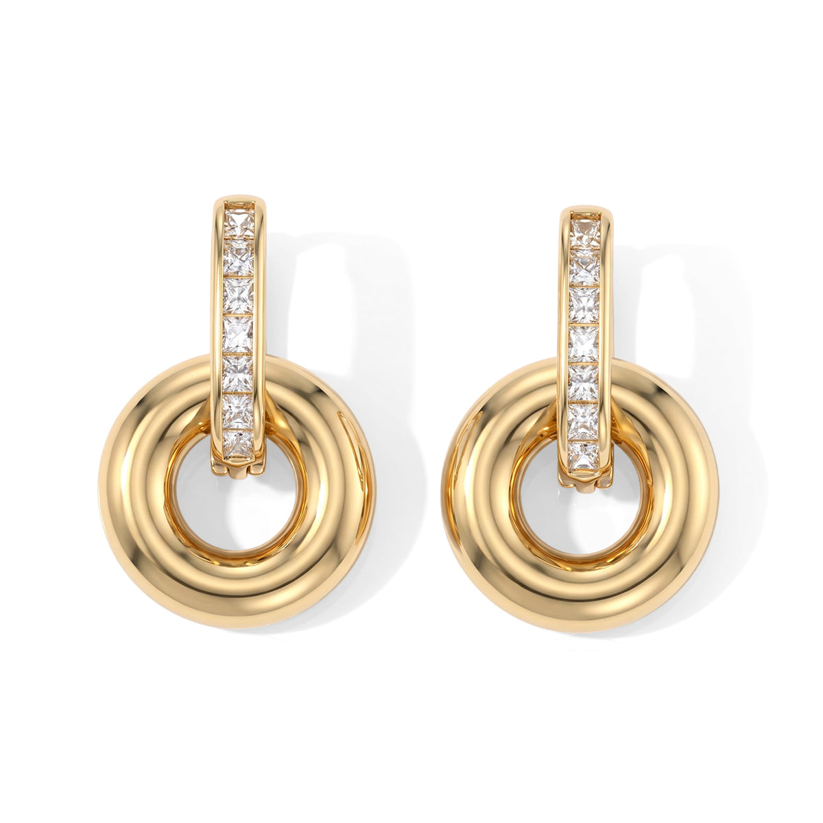 White Cubic Zirconia Fancy Earring Pure Yellow Brass  0.100  Ct. 8778342 0