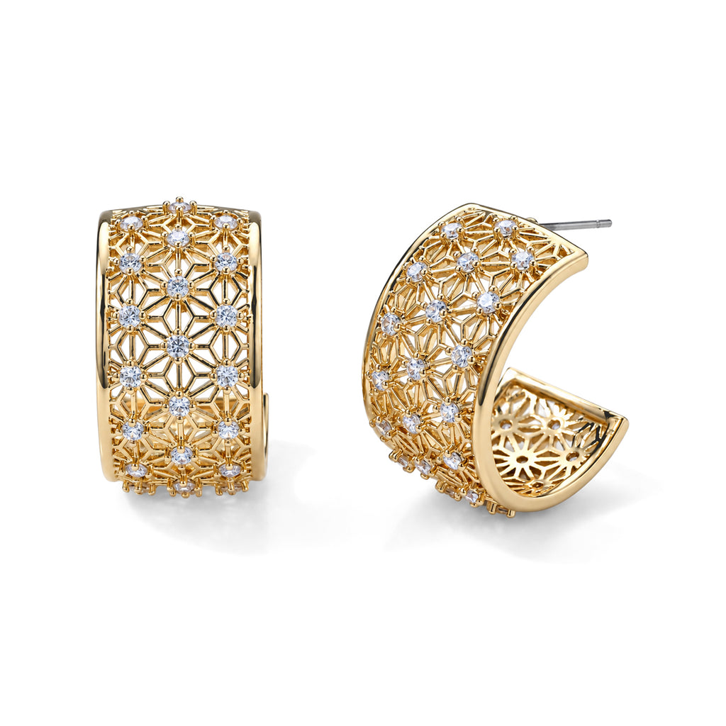 White Cubic Zirconia Fancy Earring Pure Yellow Brass  0.200  Ct._8778344