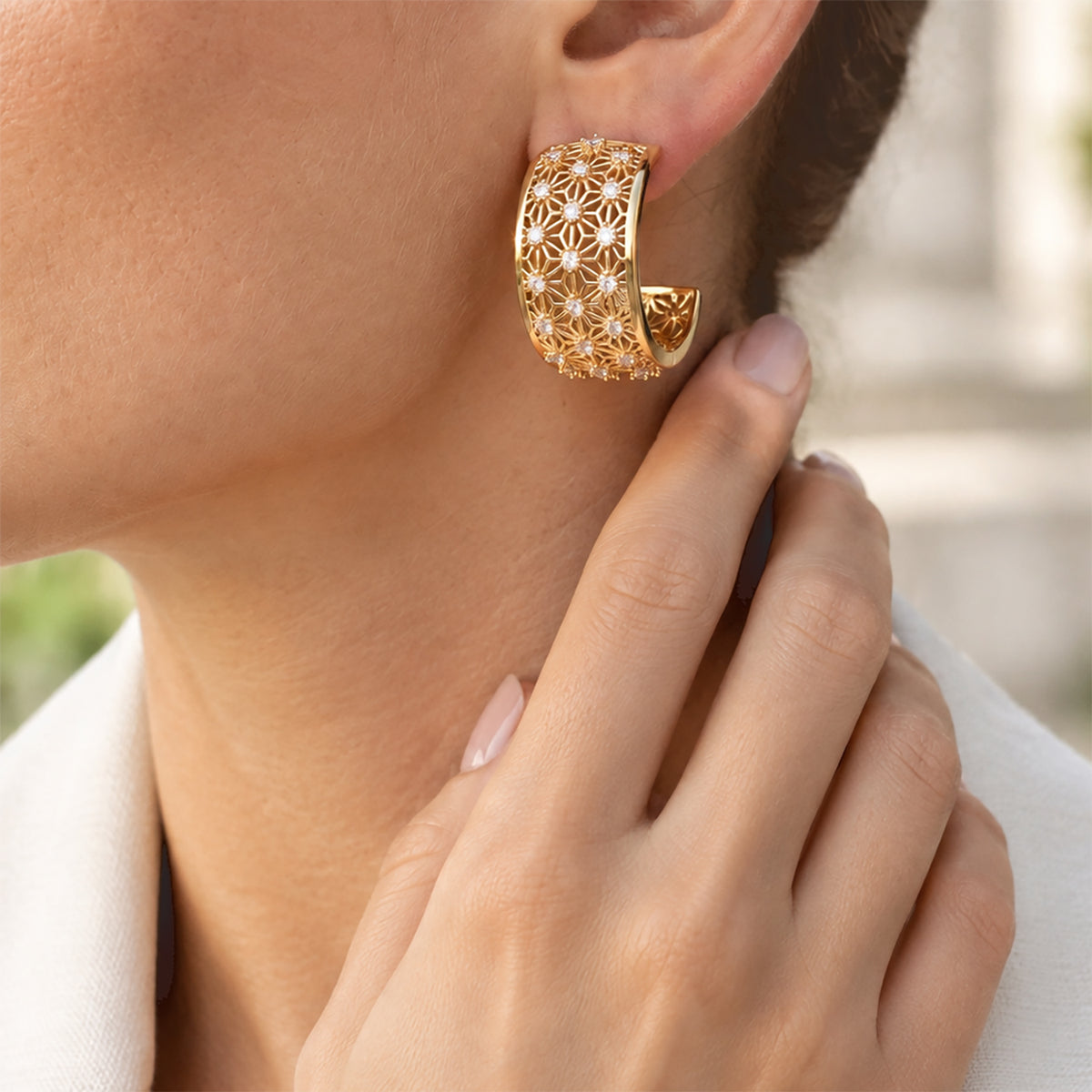 White Cubic Zirconia Fancy Earring Pure Yellow Brass  0.200  Ct. 8778344 2