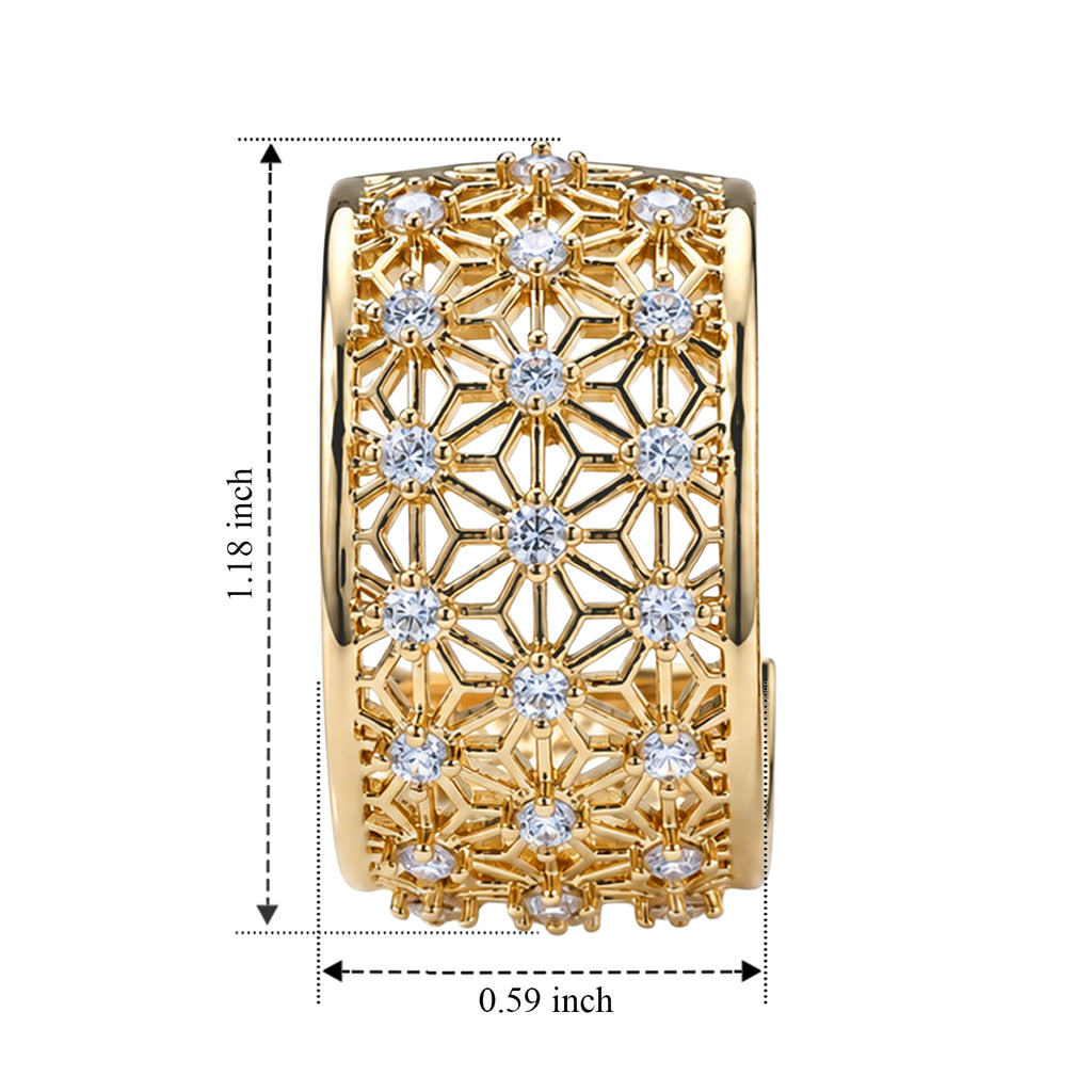 White Cubic Zirconia Fancy Earring Pure Yellow Brass  0.200  Ct._8778344_4