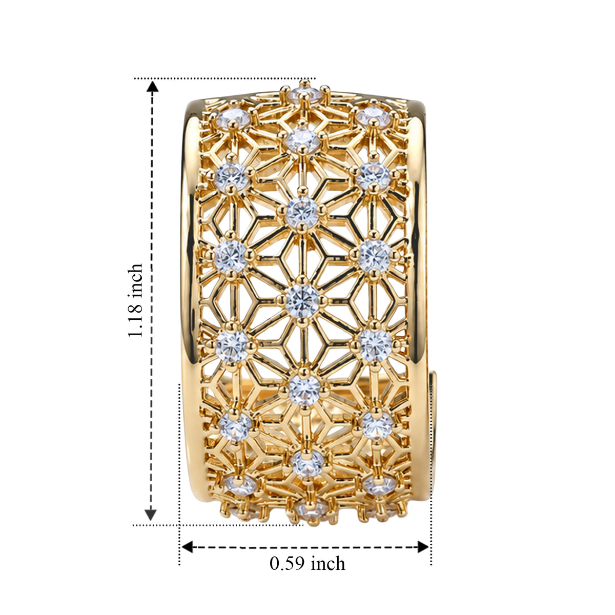 White Cubic Zirconia Fancy Earring Pure Yellow Brass  0.200  Ct. 8778344 4