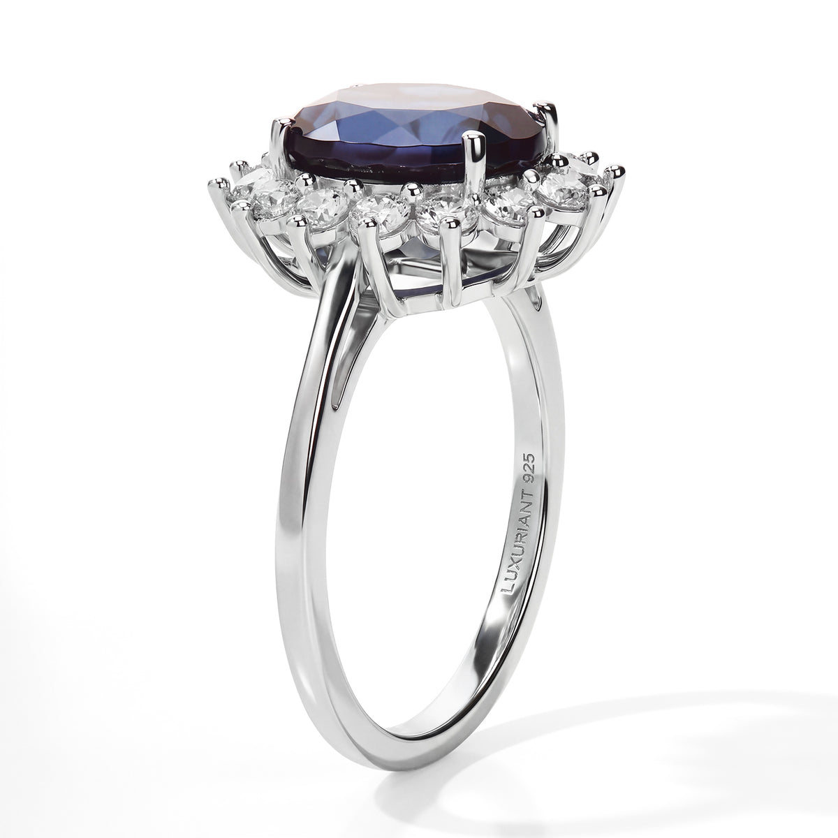 Luxuriant Lab Grown Alexandrite, Lab Grown Diamond Ring in Rhodium OverlaySterling Silver  4.167  Ct. 8778354 3