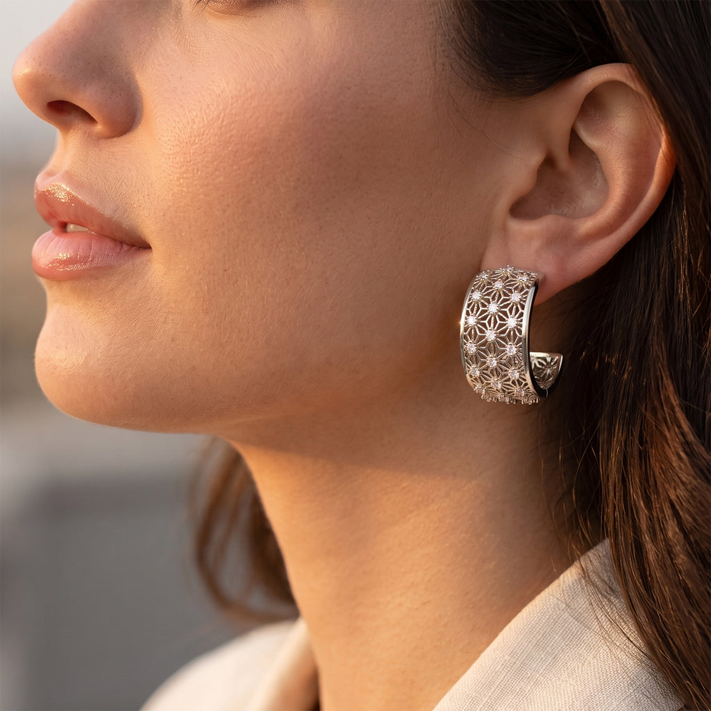 White Cubic Zirconia Fancy Earring Pure White Brass  0.200  Ct._8778373_1