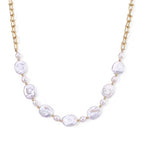 White Fresh Water Pearl & White Keshi Pearl Beads Necklace (Size - 20) with Clasp 80.00 Ct._8778376