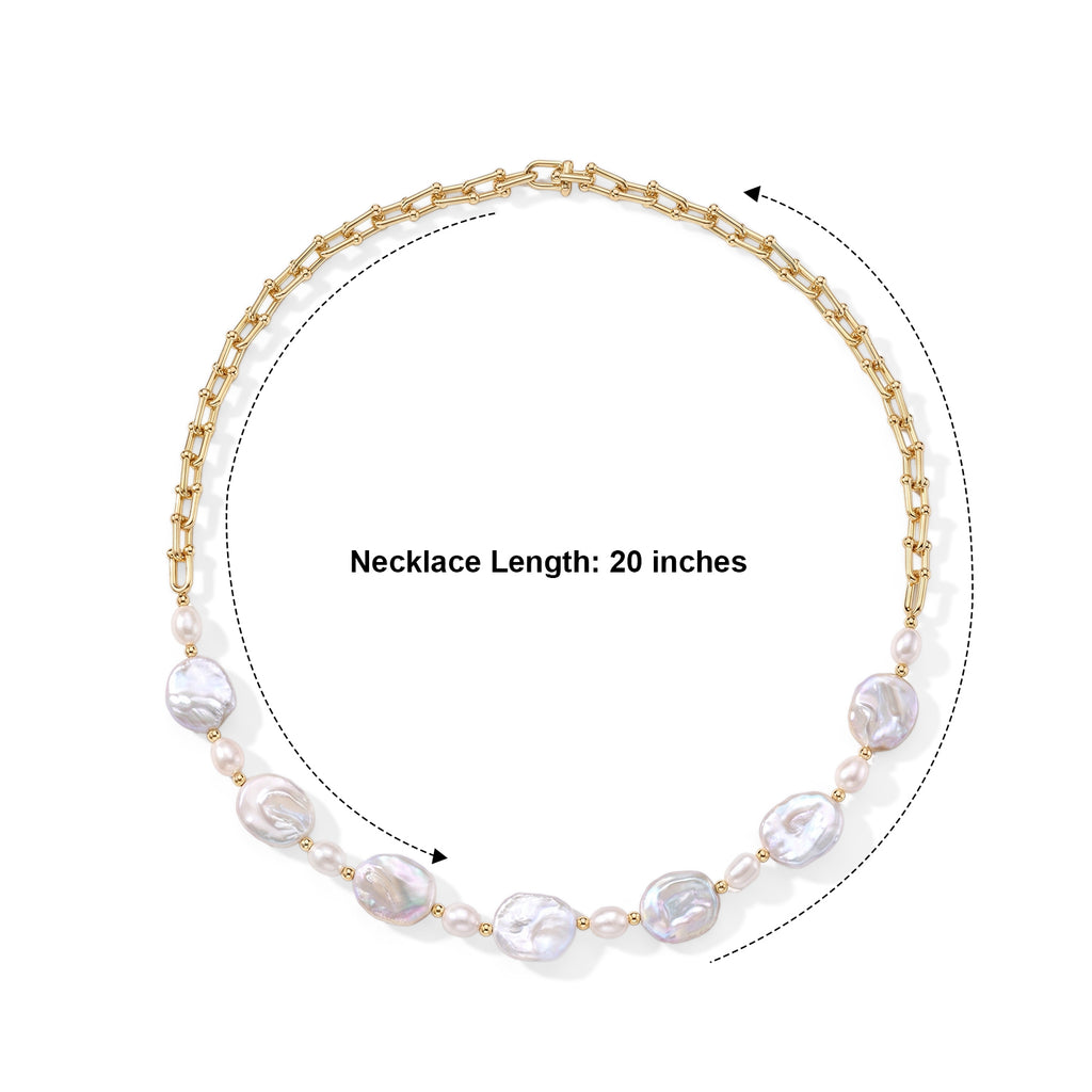 White Fresh Water Pearl & White Keshi Pearl Beads Necklace (Size - 20) with Clasp 80.00 Ct._8778376_4