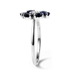 D'joy Diffused Blue Sapphire, Lab Grown Diamond Ring in Platinum OverlaySterling Silver  2.220  Ct._8778381_2