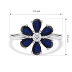 D'joy Diffused Blue Sapphire, Lab Grown Diamond Ring in Platinum OverlaySterling Silver  2.220  Ct._8778381_3