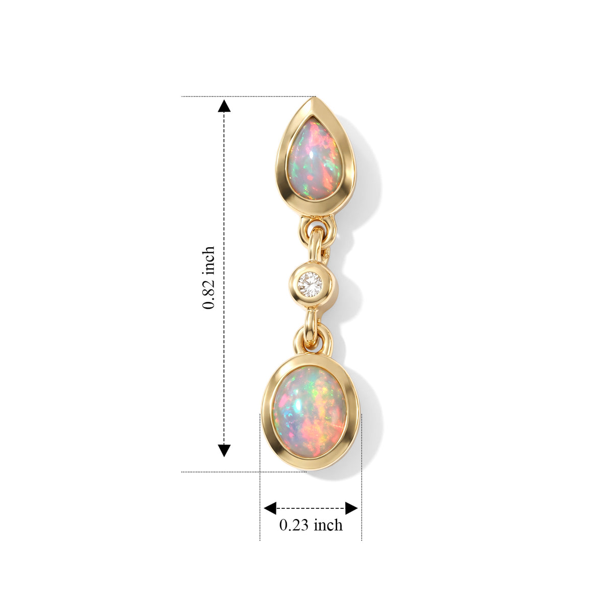 Luxuriant Ethiopian Opal, Lab Grown Diamond Dangling Earring Sterling Silver  0.714  Ct. 8778505 5