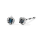 Blue Diamond Solitaire Stud Push Post Earring in Platinum Overlay Sterling Silver_8778816