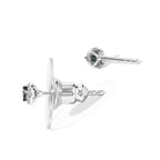 Blue Diamond Solitaire Stud Push Post Earring in Platinum Overlay Sterling Silver_8778816_3